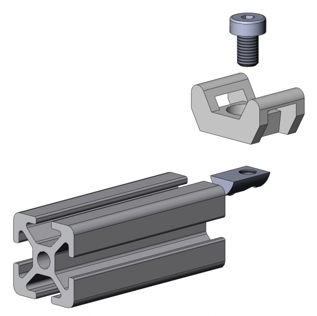 Nutenstein, einschwenkbar mit Kugel