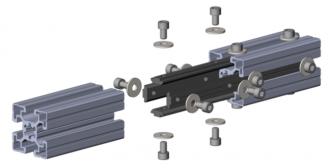 Nutenstein 4-fach Nut 10 mit Führung Nutenstein 4-fach Nut 10 mit Führung