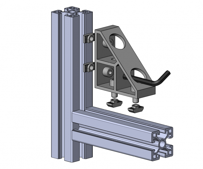 Eckwinkel gezogen 1N, schwer Eckwinkel gezogen 1N, schwer, Schwerlastwinkel, Nut 10, Aluminium, Alu, ESD, 4020 A 3480 EL 01, 4020 A 3990 EL 01