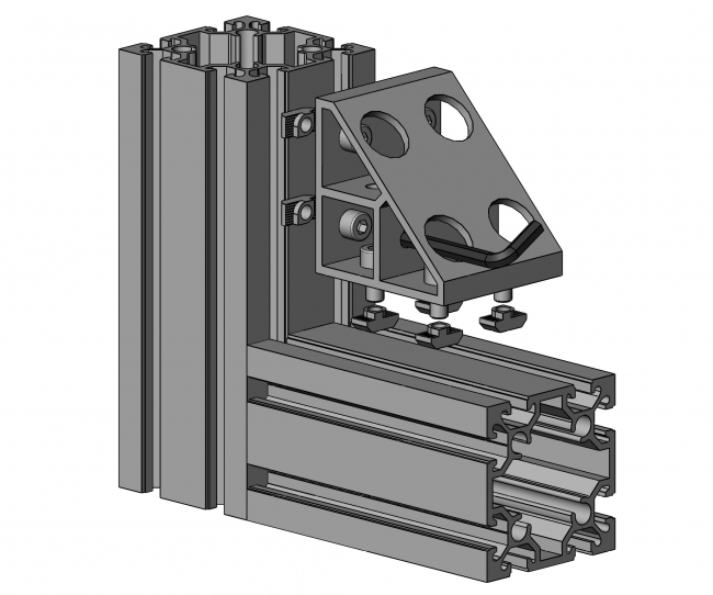 Eckwinkel gezogen 2N, schwer Eckwinkel, gezogen, 2N, Schwerlastwinkel, Nut 10, Aluminium, Alu, ESD, 4020 A 7480 EL 01, 4020 A 8490 EL 01