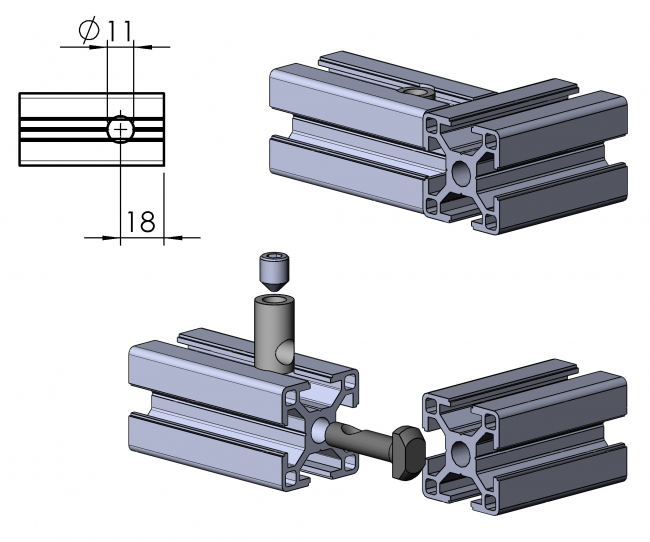 Schnellspannverbinder Nut 8 außen Schnellspannverbinder, Nut 8 außen, Schnellverbinder, 4508 S 0801 VZ 01