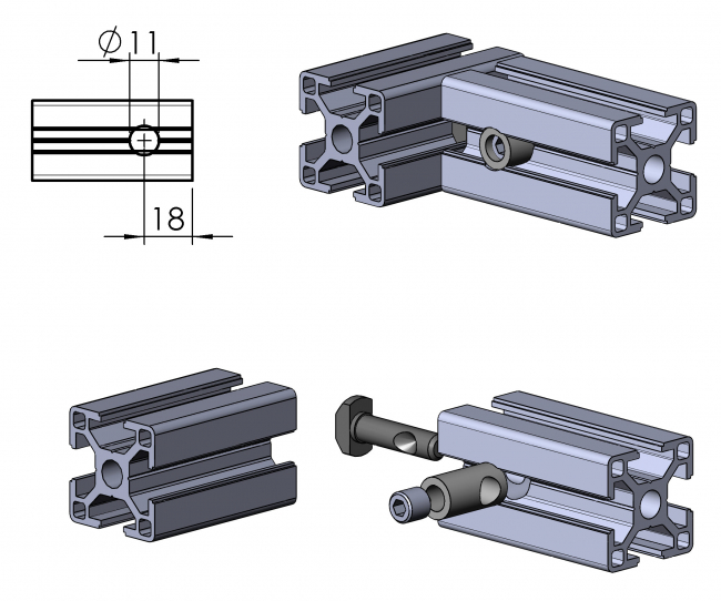 Schnellspannverbinder Nut 8 innen Schnellspannverbinder, Nut 8, innen, Schnellverbinder, 4508 S 0802 VZ 01