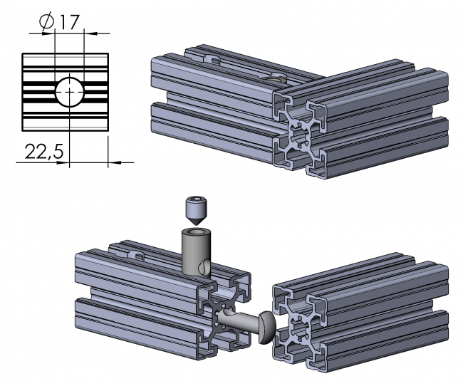 Schnellspannverbinder Nut 10 außen Schnellspannverbinder Nut 10 außen