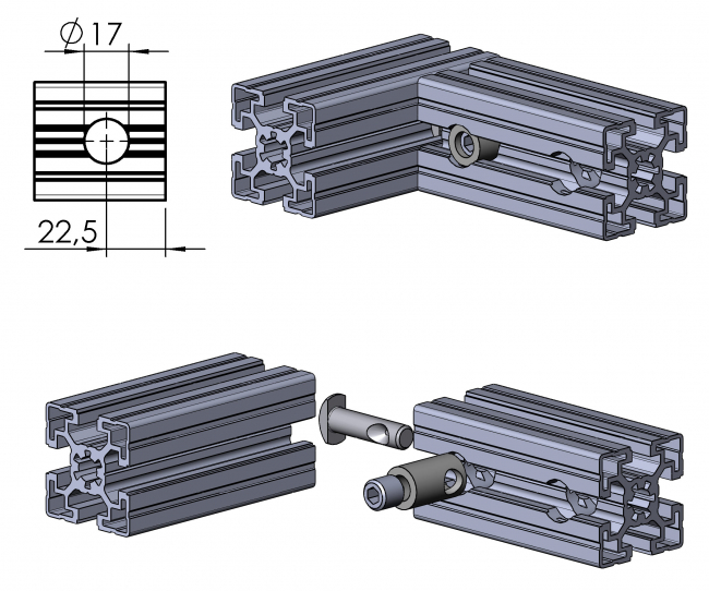 Schnellspannverbinder Nut 10 innen Schnellspannverbinder Nut 10 innen