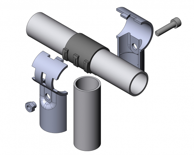 Verbinder 90° 1-fach mit Kunststoffeinlage Verbinder 90° 1-fach mit Kunststoffeinlage, Verbinder 90°, Verbinder 90 Grad, T Verbinder, T-Verbinder, T, T-Verbinder mit Kunststoffeinlage, Kunststoffeinlage, Schoneinlage, Schonverbinder, Rohrprofilsystem, Rohrverbinder, Rohr Verbinder, Rohr, Verbinder, 5013 S 001 SW 01