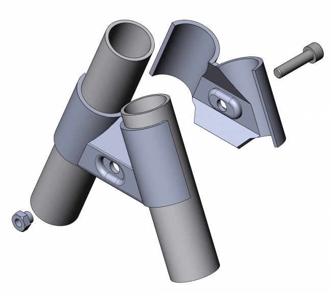 Endverbinder 45° Endverbinder 45°, Eckverbinder, 45°, 45 Grad, 45, Grad, Rohrprofilsystem, Rohrverbinder, Rohr Verbinder, Rohr, Verbinder, Diagonal, Diagonalverbinder, 45° Verbinder, 5021 S 001 SW 01