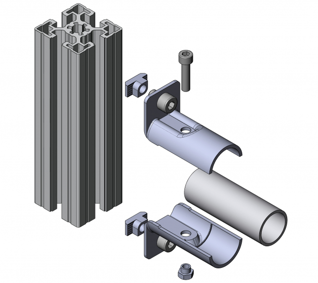 Systemverbinder Systemverbinder, Profilverbinder, Profiladapter, Rohrprofilsystem, Rohrverbinder, Rohr Verbinder, Rohr, Verbinder, 5027 S 001 SW 01
