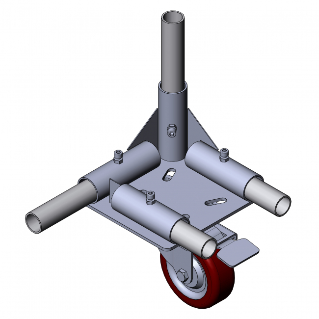 Aufnahme für Rollen links Aufnahme für Rollen links, Rollenbefestigung, Rollenhalter, Rahmen, Bodenstück, Rollenstück, Rollenadapter, Adapter, Parallelverbinder, Rohrprofilsystem, Rohrverbinder, Rohr Verbinder, Rohr, Verbinder, 5031 S 002 SW 01