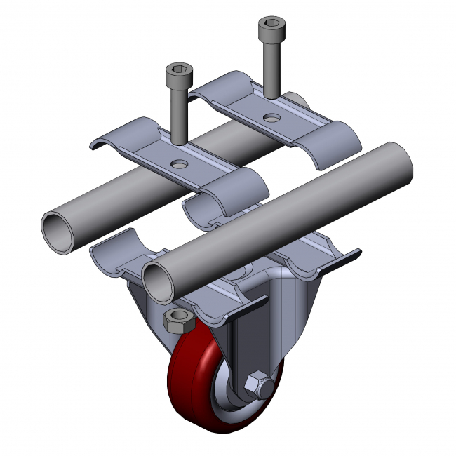 Aufnahme-Set für Rollen Aufnahme-Set für Rollen, Rollenaufnahme, Doppelschelle, Schelle, Rollenschelle, Paralellverbinder, Parallellaufnahme, Rollenbefestigung, Rohrprofilsystem, Rohrverbinder, Rohr Verbinder, Rohr, Verbinder, 5032 S 001 VZ 01