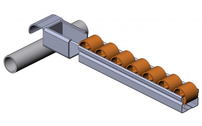 Röllchenleistenaufnahme Gelenk starr, Gelenk, starr, Gelenk starr, Röllchenleistenaufnahme Gelenk, Röllchenleistenaufnahme, Anschlag, Aufnahme für Röllchenleiste, Aufnahme, Röllchenleiste, Zubehör, 5053 S 006 VZ 01