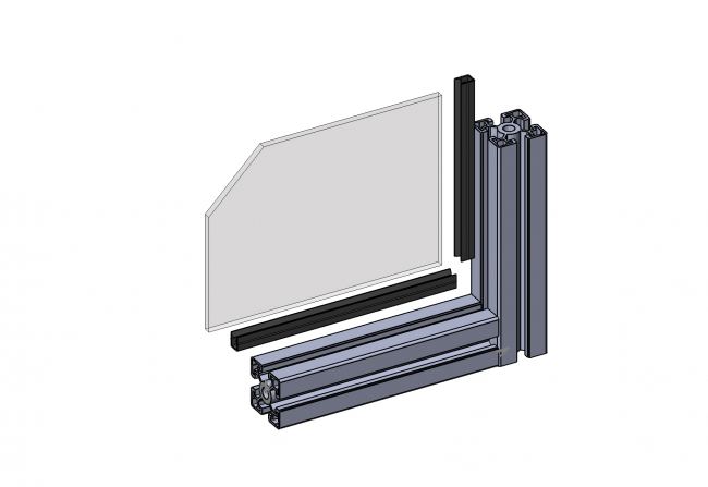 Einfassprofil Nut 10 Einfassprofil, soft, Nut 10, schwarz, Flächenelemente, Glasscheibe