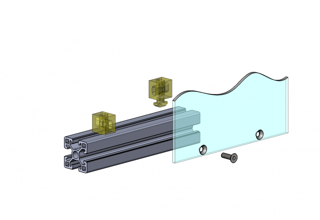 Uniblock transparent Uniblock, PVC hard, yellow, transparent, PVC, window pane, holder, face element, mounting part, addition, extension, accessoir, flexible, Nut 10 6302 K 1006 TR 01
