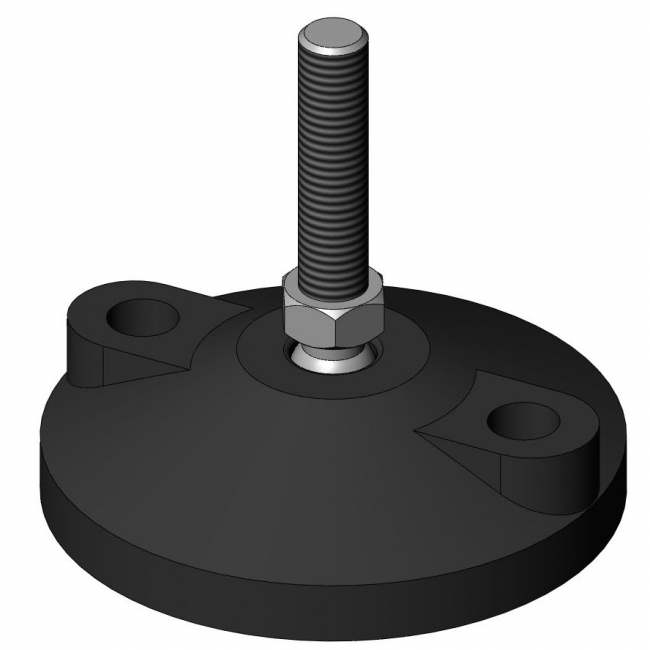 Schwenkbarer Gelenkfuß mit Gewindestange und Kugelkopf, zum Ausgleich von Bodenunebenheiten Gelenkfuß Stellfuß Kugelkopf