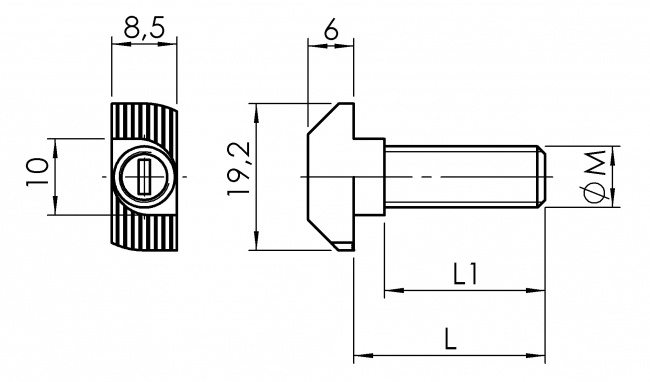 Hammerschraube Nut 10 M8 Hammerschraube Nut 10 M8