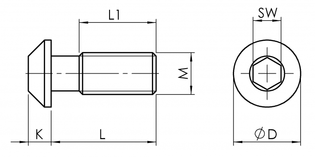 Schraube Nutkopf Rund
