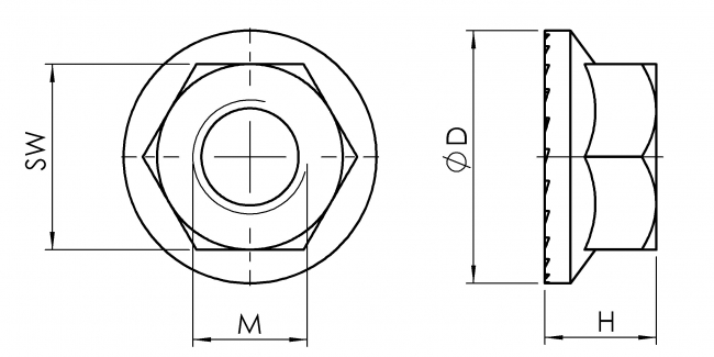 Flanschmutter Ripp Edelstahl Flanschmutter, Ripp, Edelstahl, Flanschmutter Ripp, M6, M8, M10, M12, 3610 E 06 NA 01, 3610 E 08 NA 01, 3610 E 10 NA 01, 3610 E 12 NA 01