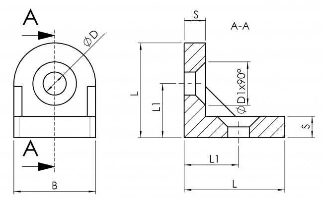 Eckwinkel halbrund Eckwinkel, halbrund, Druckguss, Eckverbinder, Druckgusswinkel, Winkel, Verbinder, Aluwinkel, Aluminiumwinkel, Alu, Aluminium, 4030 A 3037 EL 01, 4030 A 3843 EL 01
