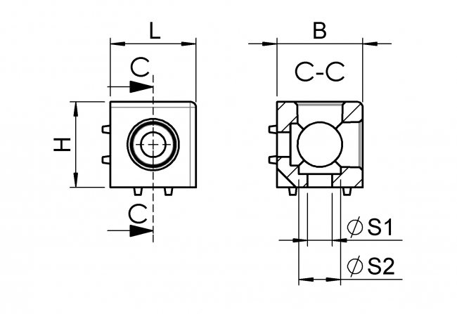 Würfelverbinder Würfelverbinder, TecEnMa, Cube, Connector, 2, 3, profile, 30, 40, 45, Nut  8, Nut 8, Aluminium, Druckguss