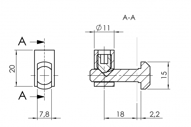 Schnellspannverbinder Nut 8 außen Schnellspannverbinder, Nut 8 außen, Schnellverbinder, 4508 S 0801 VZ 01