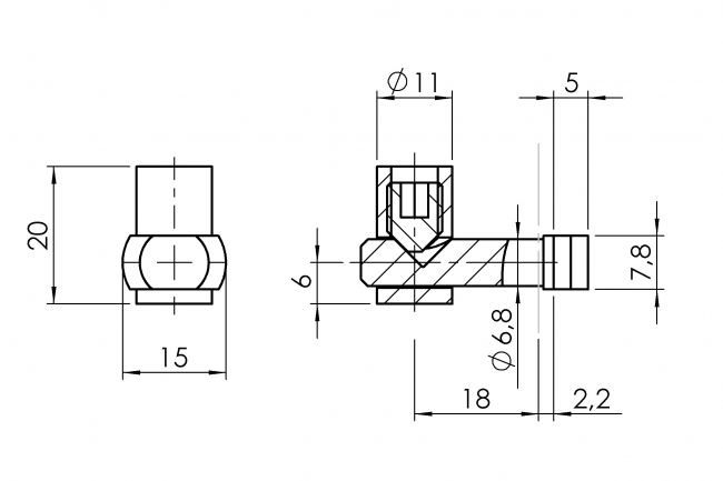 Schnellspannverbinder Nut 8 innen Schnellspannverbinder, Nut 8, innen, Schnellverbinder, 4508 S 0802 VZ 01