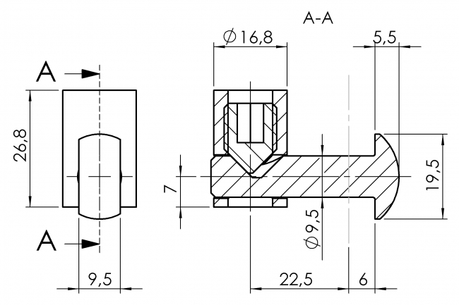 Schnellspannverbinder Nut 10 außen Schnellspannverbinder Nut 10 außen