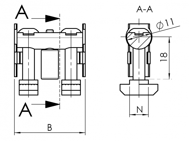 Bolzenverbinder 30-8, Bolzenverbinder, Spannverbinder, 4608 S 0830 VZ 01