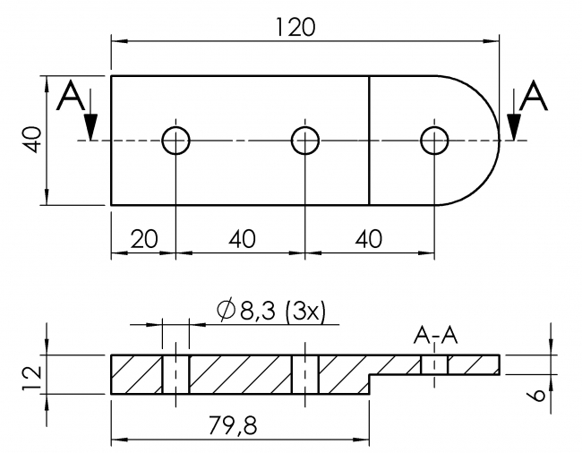 Gelenkplatte 40x120x12 Gelenk-Platte-40x120x12 4710-A-40120-EL-01