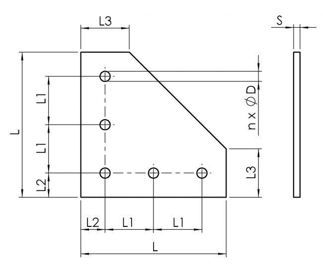 Halteplatte Winkel, Halteplatte, Winkel, T-Halteplatte, Außenverbinder, 4802 A 20060 EL 01, 4802 A 30090 EL 01, 4802 A 40120 EL 01, 4802 A 45135 EL 01