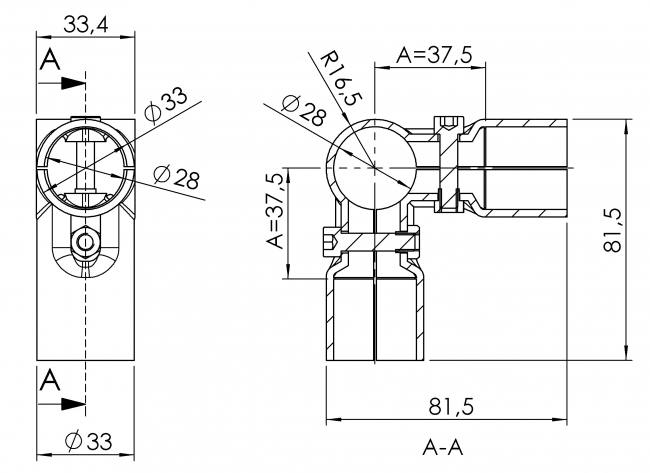 Verbinder 90° 2-fach, Verbinder-90°, Verbinder 90 Grad, 2-fach, Rohrprofilsystem, Rohrverbinder, Rohr Verbinder, Rohr, Verbinder, L-Verbinder, Eckverbinder, Eck, 5015 S001 SW 01