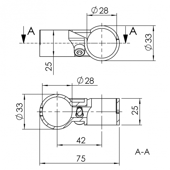 Querverbinder Querverbinder, Rohrprofilsystem, Rohrverbinder, Rohr Verbinder, Rohr, Verbinder, 5025 S 001 SW 01