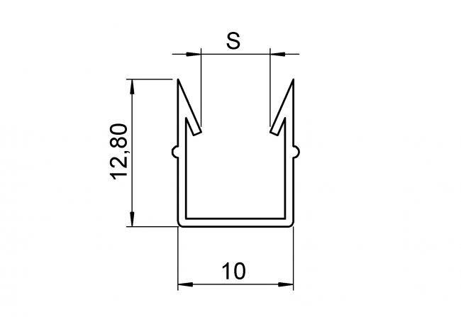 Einfassprofil Nut 10 Einfassprofil, soft, Nut 10, schwarz, Flächenelemente, Glasscheibe