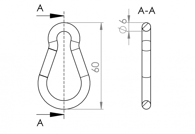 Karabinerhaken 6284 S 6006 VZ 01, Carabiner, Karabinerhaken, Karabiner, Stahl, D 6, 60 DIN 5299, Sicherung, gesichert, Feuerwehrhaken, WLL, 120kg