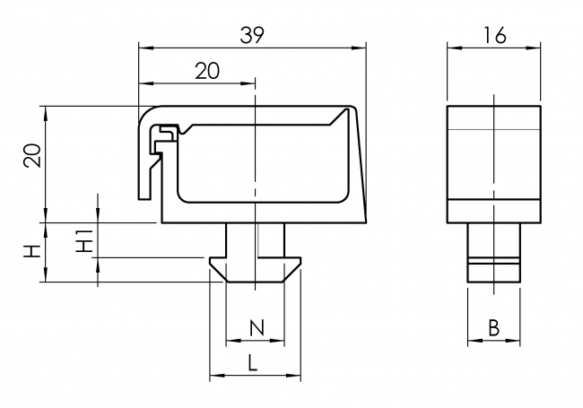 Kabelclip 1-Kammer Kabelclip 1-Kammer, Kabelclip, 1-Kammer, Kammer, Kabelbefestigung, PA, Zubehör, Nut 8, Nut 10, 6333 K 0801 SW 01, 6333 K 1001 SW 01