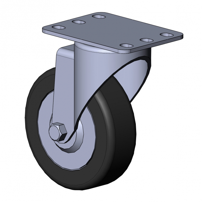 Swivel castor with top plate