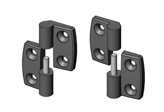 Kunststoffscharnier aushängbar