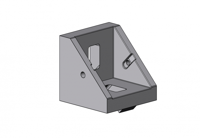Druckgusswinkel 27 x 27 x 28 (mit Rastfunktion) Eckwinkel, Druckguss, 27 x 27 x 28, Nut 8, Aluminium, grau, TecEnMa
