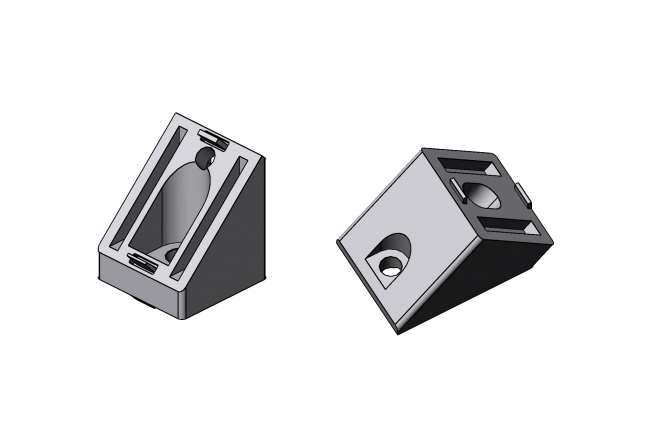 Schrägverbinder, 45°,45 Grad, Nut 10, 45 Grad Verbinder, 45° Verbinder, Diagonalverbinder, 4410 A 4545 SI 01