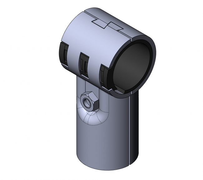 Verbinder 90° 1-fach mit Kunststoffeinlage Verbinder 90° 1-fach mit Kunststoffeinlage, Verbinder 90°, Verbinder 90 Grad, T Verbinder, T-Verbinder, T, T-Verbinder mit Kunststoffeinlage, Kunststoffeinlage, Schoneinlage, Schonverbinder, Rohrprofilsystem, Rohrverbinder, Rohr Verbinder, Rohr, Verbinder, 5013 S 001 SW 01