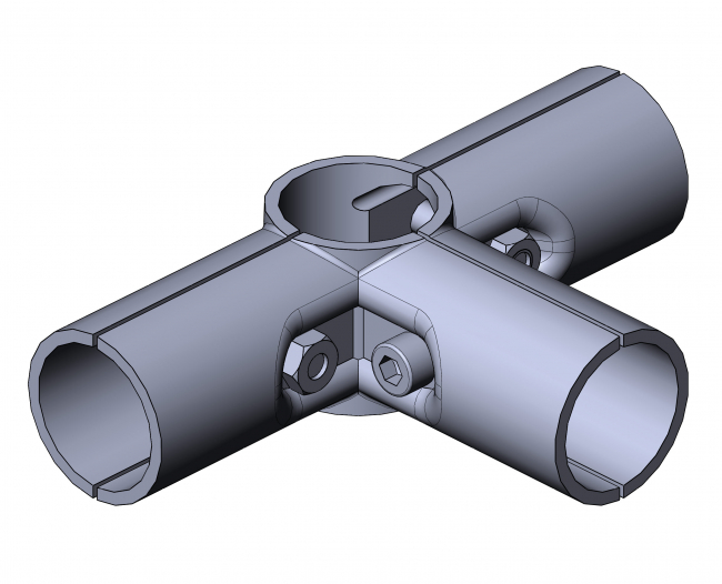 Verbinder 90° 3-fach Verbinder 90° 3-fach, T Verbinder, T-Verbinder, Verbinder 90 Grad, 90 Grad, 90°, Rohrprofilsystem, Rohrverbinder, Rohr Verbinder, Rohr, Verbinder, 5016 S 001 SW 01