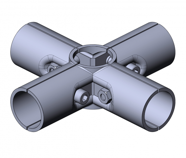 Verbinder 90° 4-fach Verbinder 90° 4-fach, Verbinder 90°, 4-Fach, Doppel-T-Verbinder, Kreuzverbinder, X-Verbinder, Verbinder 90 Grad, Rohrprofilsystem, Rohrverbinder, Rohr Verbinder, Rohr, Verbinder, 5017 S 001 SW 01