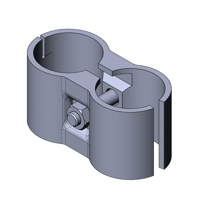 Parallelverbinder Parallelverbinder, Rohrprofilsystem, Rohrverbinder, Rohr Verbinder, Rohr, Verbinder, Doppelrohrverbinder, Doppelrohrschelle, Doppelverbinder, 5018 S 001 SW 01